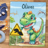 Niedlich Green Trex Dinosaurier Personalisiert Fleecedecke