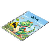 Niedlich Green Trex Dinosaurier Personalisiert Notizblock (Linke Seite)