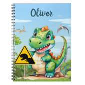 Niedlich Green Trex Dinosaurier Personalisiert Notizblock (Vorderseite)