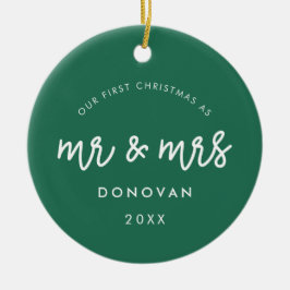 Niedlich Green Unser erstes WeihnachtsFoto Keramik Ornament