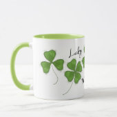 Niedlich Green Vierblättriges Kleeblatt Personalis Tasse (Links)