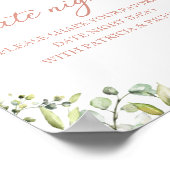 Niedlich Greenery Brautparty Datum Nacht Jar Sign Poster (Ecke)