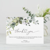 Niedlich Greenery Calligraphy Verlobung Vielen Dan Einladung (Stehend Vorderseite)