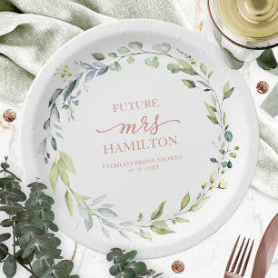 Niedlich Greenery Eucalyptus Wreath Brautparty Pappteller