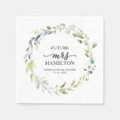 Niedlich Greenery Eucalyptus Wreath Brautparty Serviette (Vorderseite)