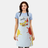 Niedlich GRILLEN Fun Whimsical Hamburger Hotdog Ei Schürze (Getragen)