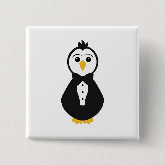 Niedlich Groom Penguin Button (Vorderseite)