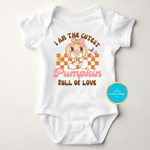 Niedlich Groovy Baby Pumpkin Halloween Baby Bodysu Strampler