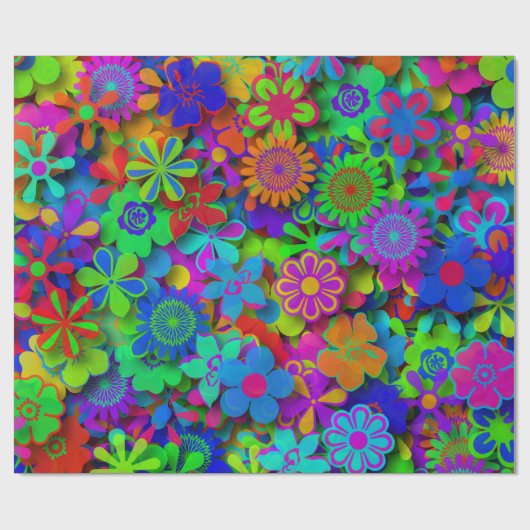 Niedlich Groovy Blume Garten Geschenkpapier (Flach)