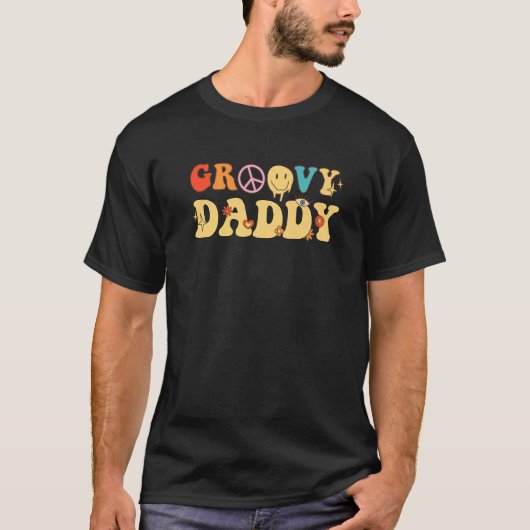 Niedlich Groovy Daddy Retro Groovy Retro T-Shirt (Vorderseite)