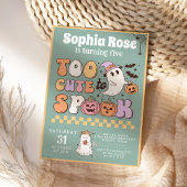 Niedlich Groovy Ghost 70er Retro Halloween Geburts Einladung