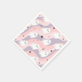 Niedlich Groovy Halloween Ghost Serviette (Ecke)