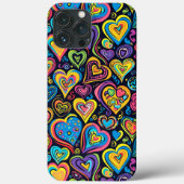 Niedlich Groovy Hippie Liebe Herz Case-Mate iPhone Hülle (Rückseite)