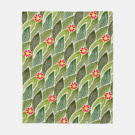 Niedlich Groovy Hippie Red Green Daisy Blumenmuste Fleecedecke