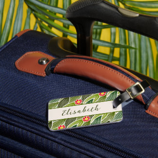 Niedlich Groovy Hippie Red Green Daisy Blumenmuste Gepäckanhänger