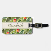 Niedlich Groovy Hippie Red Green Daisy Blumenmuste Gepäckanhänger (Vorderseite horizontal)