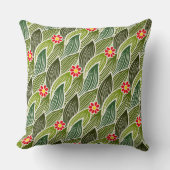 Niedlich Groovy Hippie Red Green Daisy Blumenmuste Kissen (Vorderseite)