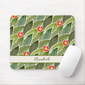 Niedlich Groovy Hippie Red Green Daisy Blumenmuste Mousepad (Mit Mouse)