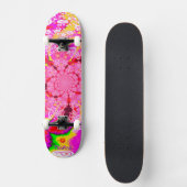 Niedlich Groovy Pink Abstrakt Spiral Skateboard (Vorderseite)
