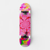 Niedlich Groovy Pink Abstrakt Spiral Skateboard (Vorderseite)