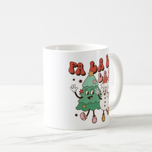 Niedlich Groovy Retro Weihnachten Kaffeetasse (VorderseiteRechts)