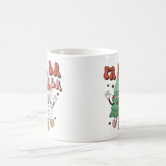 Niedlich Groovy Retro Weihnachten Kaffeetasse (Mittel)