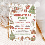 Niedlich Groovy Santa Christmas Party Einladung<br><div class="desc">Niedlich Groovy Weihnachtsfeier Party Einladung</div>