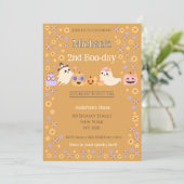 Niedlich Groovy Spooky Ghost Halloween Geburtstag Einladung (Stehend Vorderseite)