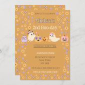 Niedlich Groovy Spooky Ghost Halloween Geburtstag Einladung (Vorne/Hinten)