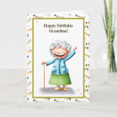 Niedlich Großmutter Personalisiert Geburtstag Karte (Vorderseite)
