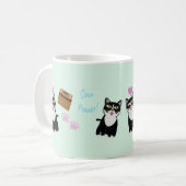Niedlich Grouchy Sour Puss Cat Pattern Cartoon Kaffeetasse (Vorderseite Links)