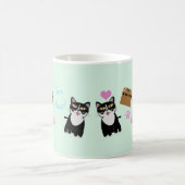 Niedlich Grouchy Sour Puss Cat Pattern Cartoon Kaffeetasse (Mittel)