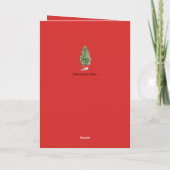 Niedlich grün dekorierte Weihnachtsbaumkinder Feiertagskarte (Rückseite)