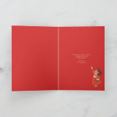 Niedlich grün dekorierte Weihnachtsbaumkinder Feiertagskarte (Innenseite)