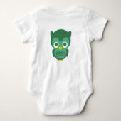 Niedlich-grün-gelb-Cartoon Owl 2 Baby Strampler (Rückseite)