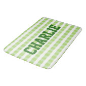 Niedlich grün und weiß badematte (Schrägansicht)