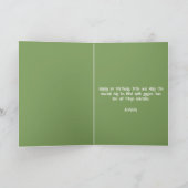 Niedlich-grün-weißer Jungle-Trex-Junge 1. Geburtst Karte (Innenseite)