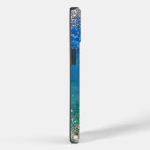 Niedlich-grünblaue Imitate Glitzer Monogramm Case-Mate iPhone Hülle (Rückseite / Rechts)