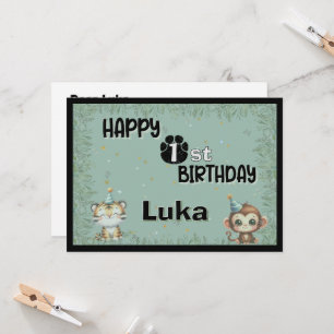 Niedlich Grüne 1. Wilde Safari Geburtstag