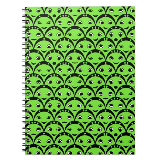 Niedlich-grüne Alien Notizblock (Vorderseite)