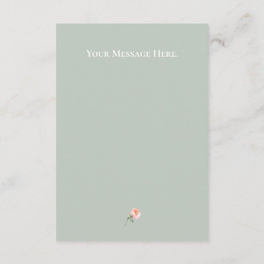 Niedlich Grüne Aquarell Bunny Baby Dusche Dankeskarte (Rückseite)