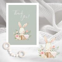 Niedlich Grüne Aquarell Bunny Baby Dusche