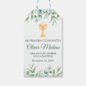 Niedlich Grüne Blätter Erste Kommune Spanisch Geschenkanhänger (Vorderseite)