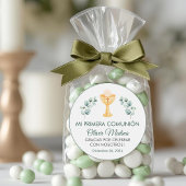 Niedlich Grüne Blätter Erste Kommune Spanisch Runder Aufkleber