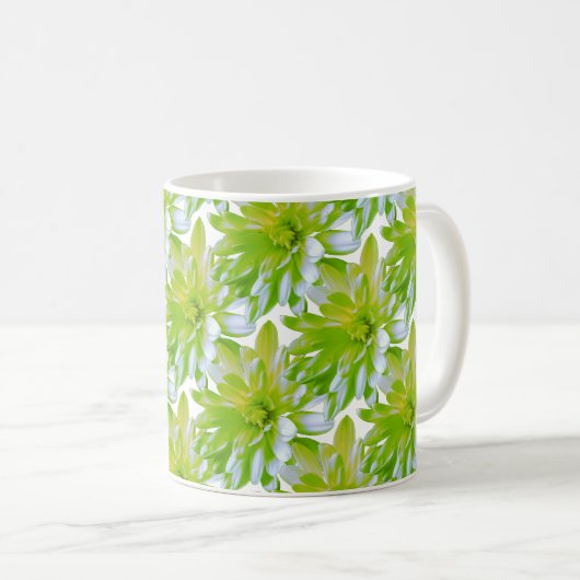 Niedlich grüne blühende Blume Grün daisy Kaffeetasse (VorderseiteRechts)