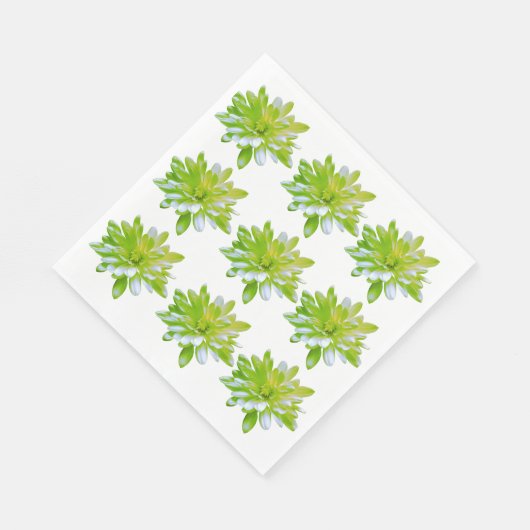 Niedlich grüne blühende Blume Grün daisy Serviette (Ecke)