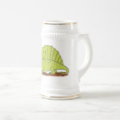 Niedlich-grüne Dimetrodon-Cartoon Bierglas (VorderseiteRechts)