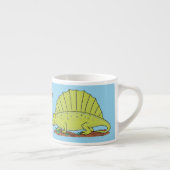 Niedlich-grüne Dimetrodon-Cartoon Espressotasse (Rechts)