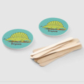 Niedlich-grüne Dimetrodon-Cartoon Fächer (Non-assembled)