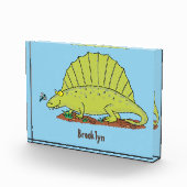 Niedlich-grüne Dimetrodon-Cartoon Fotoblock (Rechts)